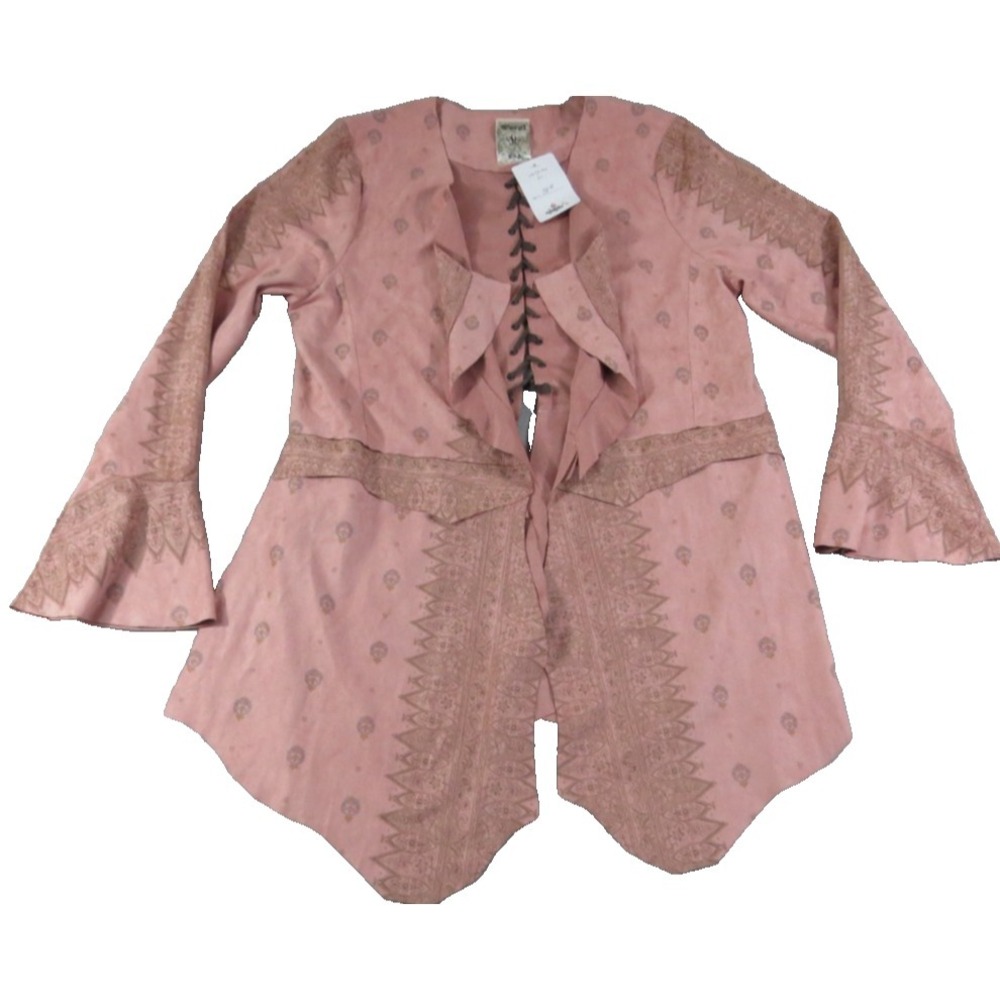 NWT VTG Vocal Cinderella Jacket Women L Dusty Pink Fairy Hem Bell Sleeve McBling